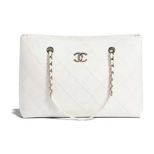 CHANEL Коровья кожа Тоут Сумка Сумка для покупок Сумка Сумка через плечо Маленькая Унисекс Белая