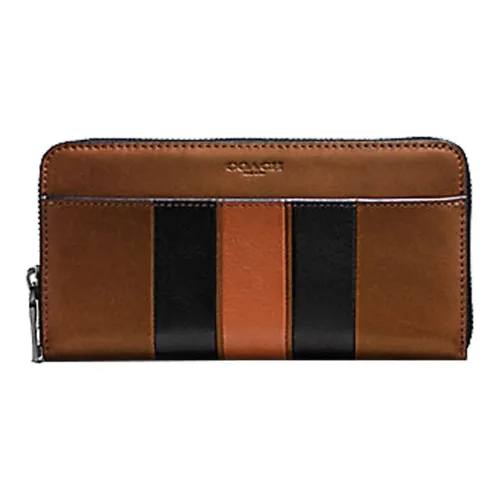 COACH Аккордеонный кошелек из кожи маленький женский светлый седло