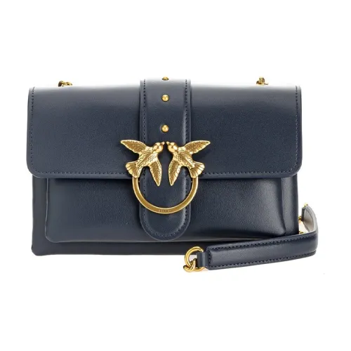 PINKO SIMPLYPINKO Мягкая кожа Swallow Сумка Конверт Сумка Сумка через плечо Маленькая Женская Темно-синяя