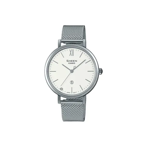 CASIO SHEEN Collection Кварцевый механизм нержавеющая сталь ремешок женские часы белый циферблат