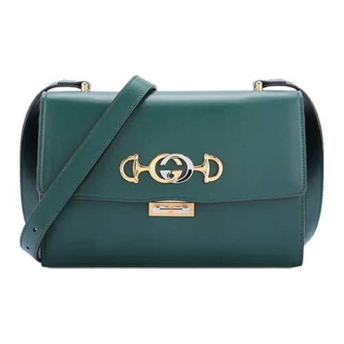 GUCCI Zumi Smooth Leather Crossbody Bag Shoulder Bag Women's Green GUCCI Zumi Гладкая кожа Сумка через плечо Сумка на плечо Женская Зеленая