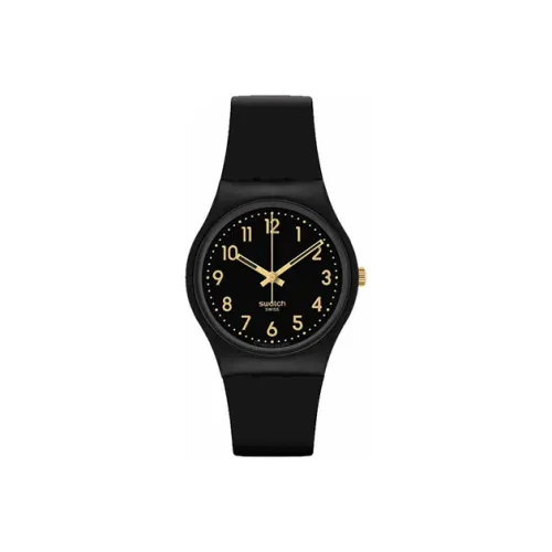 SWATCH Original Collection Кварцевый механизм Унисекс Часы 34 мм 34*39,2 мм Черный циферблат Пластиковый корпус Часы Силиконовый ремешок