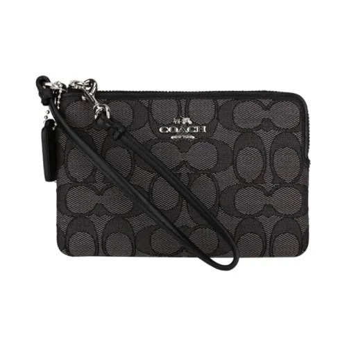 COACH Ткань Длинный Клатч Женский Черный