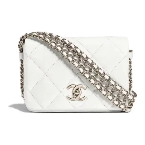 CHANEL 22SS Lambskin Flap Bag Crossbody Mini Women's White CHANEL 22SS Сумка из овечьей кожи с клапаном сумка через плечо мини женская белая