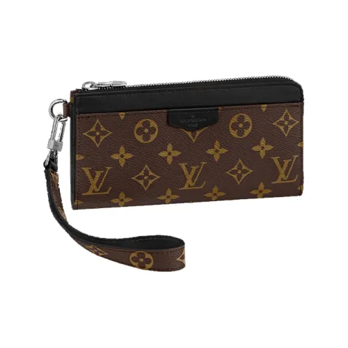LOUIS VUITTON Zippy Холст Покрытый Кошелек Сумка Клатч Стандартный Мужской Коричневый Черный