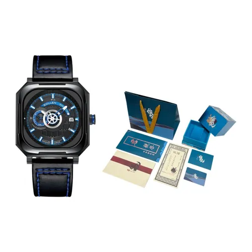 SOLLEN Коллаборация с Терракотовой армией Автоматические механические часы Мужские часы Черный циферблат SL322