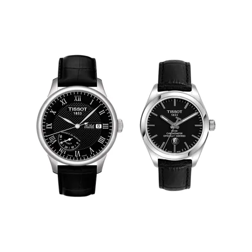 TISSOT Quartz Механизм Унисекс Часы 39,3 мм Черный Циферблат Корпус из Нержавеющей Стали Кожаный Ремешок