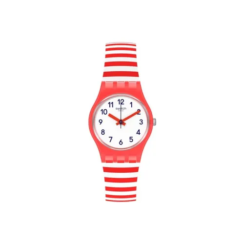 SWATCH ORIGINALS Collection Кварцевый механизм Унисекс Часы 25 мм Белый циферблат Пластиковый корпус Часы Силиконовый ремешок LR135