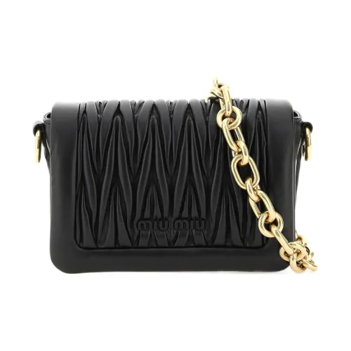 MIU MIU Lambskin Crossbody Bag Shoulder Bag Women's Black