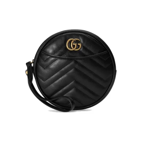 GUCCI GG Marmont Кожа Кошелек на запястье Сумка Клатч Женский Черный