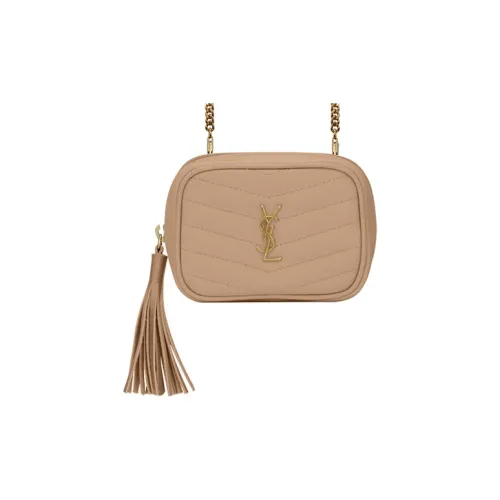 SAINT LAURENT LOU Коровья кожа кожа Camera сумка сумка с цепочкой сумка через плечо обычная женская темный бежевый