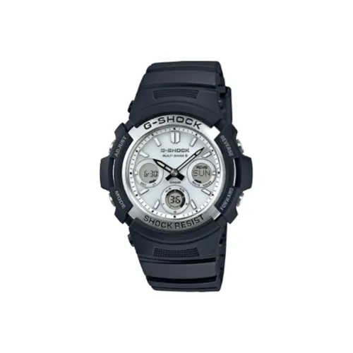 CASIO G SHOCK Collection Солнечный Кварцевый механизм Смольный ремешок Часы Мужские Белый циферблат