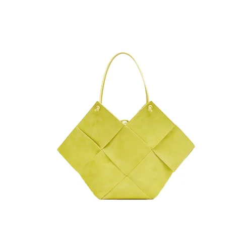 Bottega Veneta Intrecciato Коровья кожа Тоут Сумка Сумка для покупок Сумка на плечо Женская Лимон