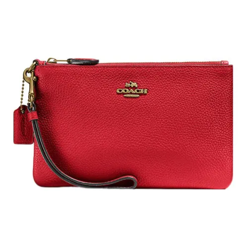 COACH Wristlet Кожа Маленькая Сумочка Клатч Запястье Сумка Маленькая Женская Яблоко Красный