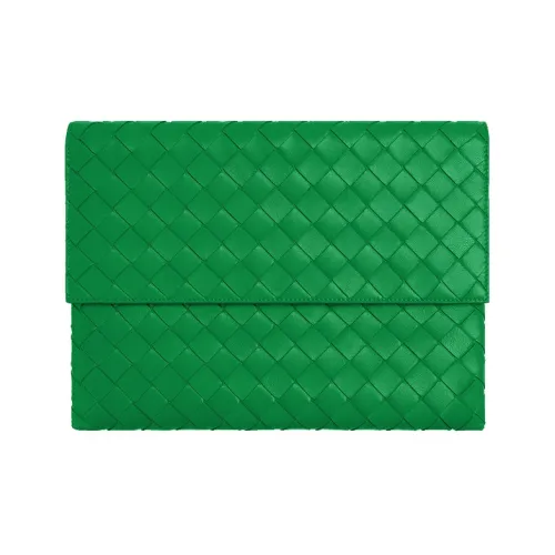 Bottega Veneta с коровьей кожей And овчина с откидной крышкой клатч женский зеленый