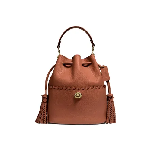 COACH Lora Личиевая кожа Кожа Сумка-ведро Сумка Сумка через плечо Сумка через плечо Маленькая Женская Земляной оранжевый