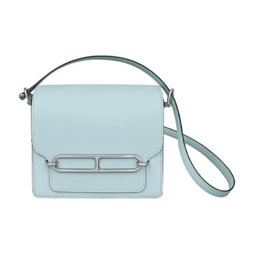 HERMES Roulis Сумка через плечо из коровьей кожи женская пыльно-синий