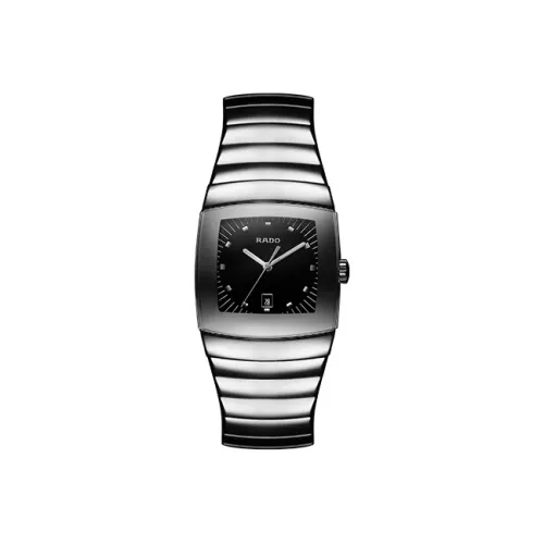 RADO Silver Diamond Collection Кварцевый механизм Мужские часы Часы 41 мм Черный циферблат Керамические корпуса часов
