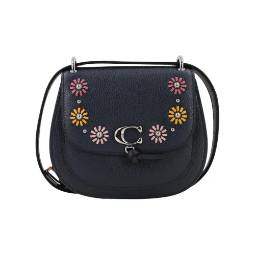 COACH Кожа Седло Сумка Сумка через плечо Сумка на плечо Женская Темно-синий