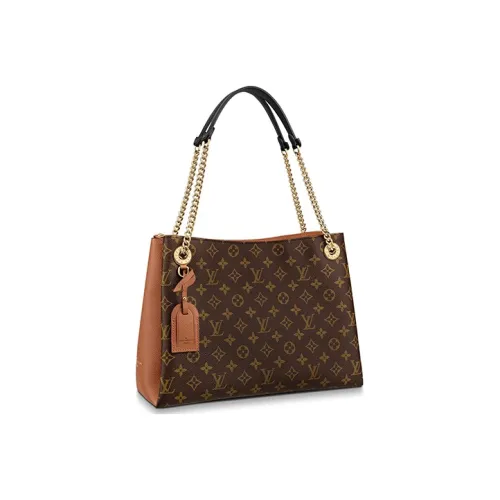 LOUIS VUITTON Холст коровья кожа сумка среднего размера женский карамель