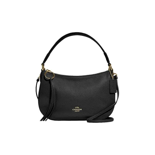 COACH Sutton Кожа Плечо Сумка Сумка Сумка через плечо Сумка через плечо Большая Женская Черная