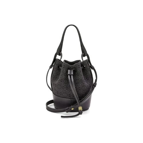 LOEWE Воздушный шар Жаккардовая ткань с коровья кожа Портативная сумка через плечо сумка на плечо Женская Черная