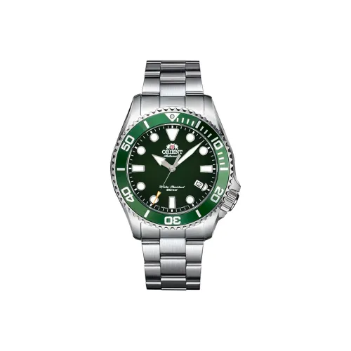 ORIENT Автоматический Механический Механизм Нержавеющая Сталь Ремешок Часы Мужские Синий Циферблат RA AC0K02E10B