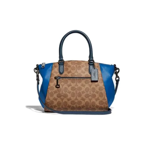 COACH Elise Холст Телячья кожа Сумка Женская Старый Розовый и Синий