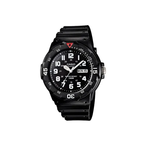 CASIO YOUTH Collection MRW Круглый Disk THREE Булавка Кварцевый механизм Смола Ремень Часы Мужские Черный циферблат