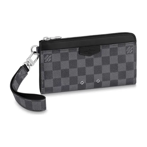 LOUIS VUITTON Zippy Canvas Clutch Картхолдер Кошелек Стандартный Мужской Серый