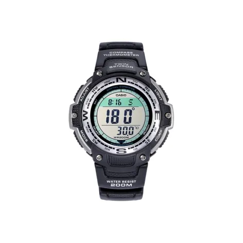 CASIO PRO TREK Collection Кварцевый механизм Смола Ремешок Часы Мужские Циферблат Серебристый SGW 100 1V