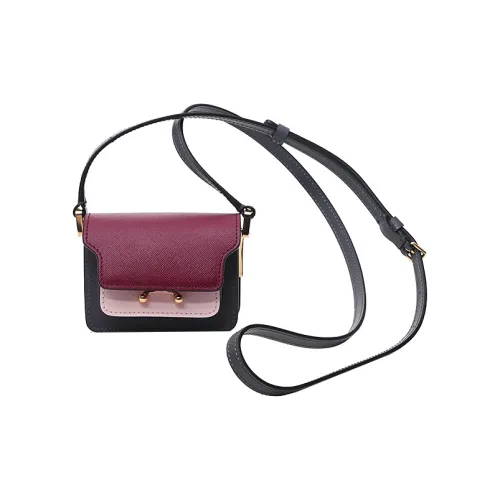 MARNI Сумка через плечо из коровьей кожи женская фиолетовая и черная