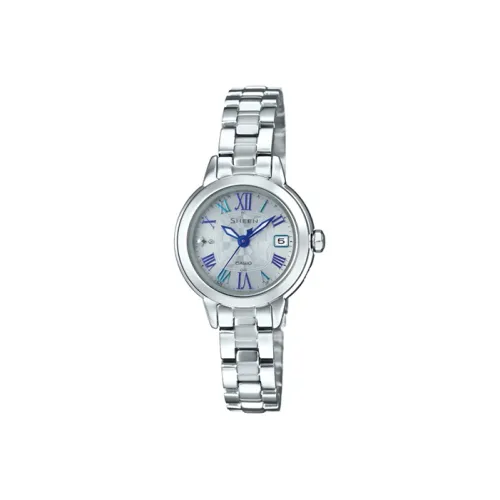 CASIO SHEEN Кварцевый механизм Часы Женские Серебристый циферблат