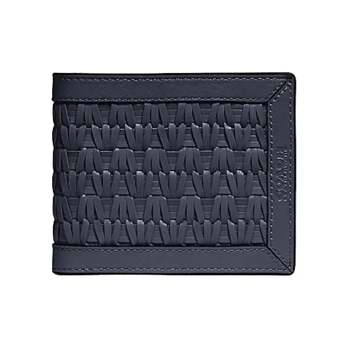 COACH 3 IN 1 Wallet Телячья кожа Кошелек Мини Мужской Темно-синий