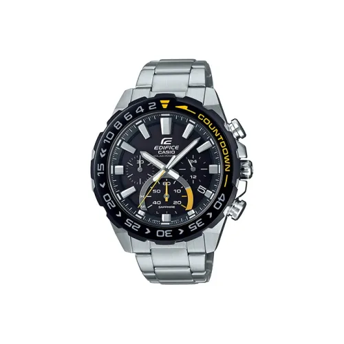 CASIO EDIFICE Collection Ultra Thin Collection Кварцевый механизм Стальной ремешок Часы Мужские Черный циферблат