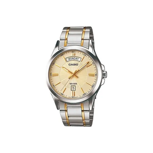 CASIO Standard Series Кварцевый механизм нержавеющая сталь ремешок мужские часы золотой циферблат