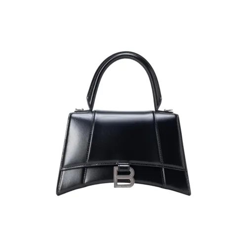 Balenciaga HOURGLASS Корова Кожа Сумка Hourglass Плечевая Сумка Клатч Стандартный Женский Черный