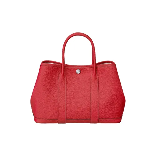 HERMES Garden Party Телячья кожа Сумка 30 Женская A5 Bougainvillier Камео Красный