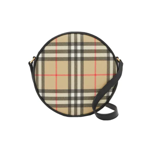 Burberry Louise Коровья кожа Круглая сумка Сумка через плечо Мини Женская Архивный бежевый Черный