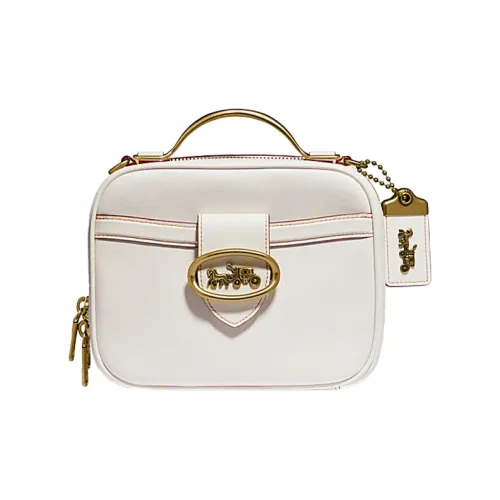 COACH Riley Кожа Маленькая Квадратная Сумка Camera Сумка Сумка Сумка через плечо Маленькая Сумка через плечо Женская Белая