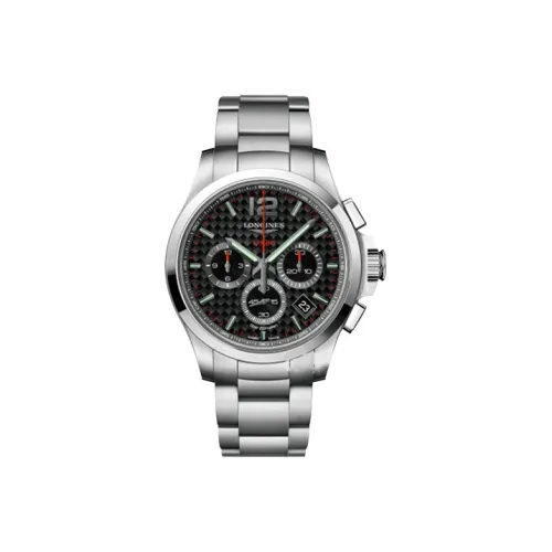 LONGINES Comcast Collection Кварцевый механизм Мужские часы 42 мм Черный циферблат Корпус из нержавеющей стали