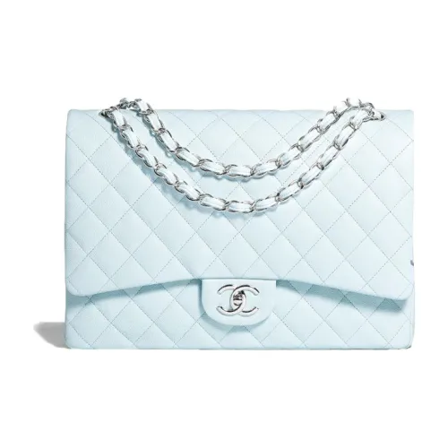 CHANEL Сумка Flap из коровьей кожи сумка через плечо женская светло-синяя