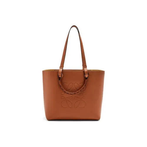 LOEWE Anagram Рельефная Телячья Кожа Тоут Сумка Сумка через плечо Сумка Женская Коричневая