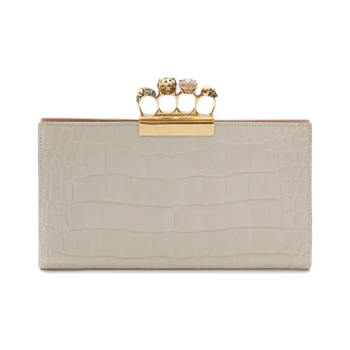 Alexander McQueen Клатч из коровьей кожи для хранения женский сливовый