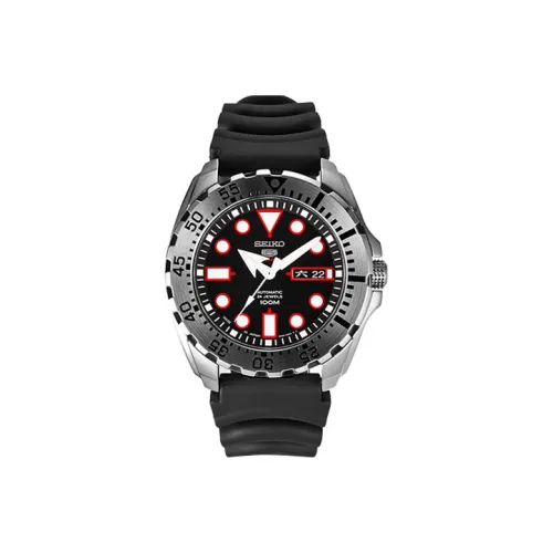SEIKO Автоматический Механический Механизм Мужские часы SEIKO5 44,3 мм Черные