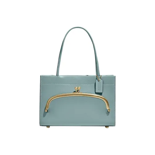 COACH Cashin Кожа Тоут Сумка Сумка для покупок Сумка Маленькая Женская Зеленая