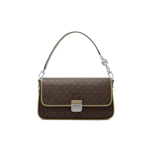 MICHAEL KORS MK Artificial Leather Baguette Shoulder Bag Women's Olive Green Brown Multicolor MICHAEL KORS MK Искусственная кожа Baguette Сумка через плечо Женская Оливковый Зеленый Коричневый Многоцветный