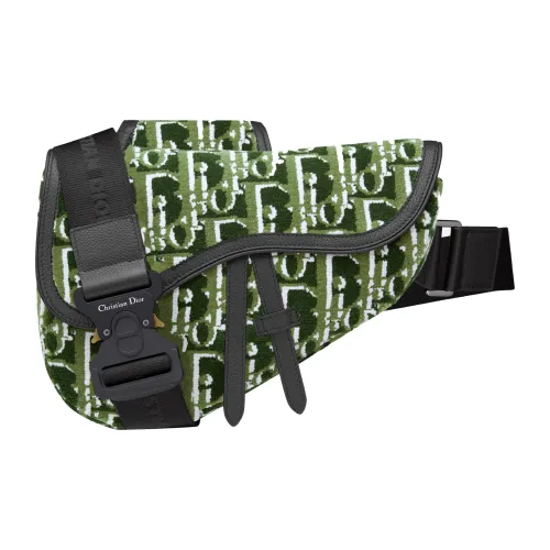 DIOR Седло Корова Кожа Седло Сумка Сумка через плечо Precious Мужская Оливково-Зеленая