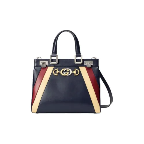 GUCCI Zumi Кожа Сумка Маленькая Женская Темно-синий Красный Бежевый