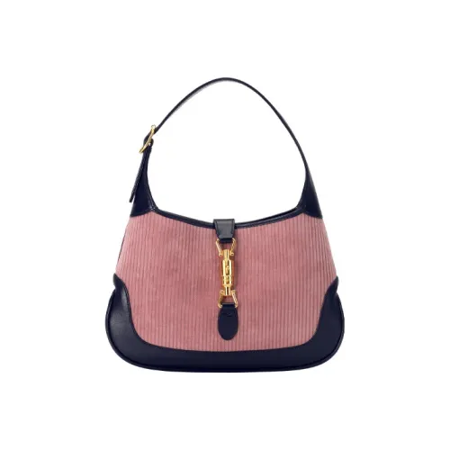 GUCCI Jackie 1961 Вельвет с кожаными вставками лунный свет сумка через плечо маленькая женская фиолетовая черная многоцветная